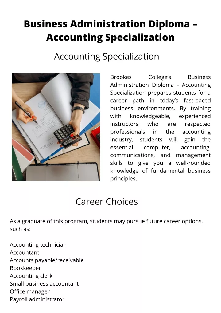 business administration diploma accounting