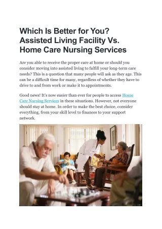 which is better for you assisted living facility