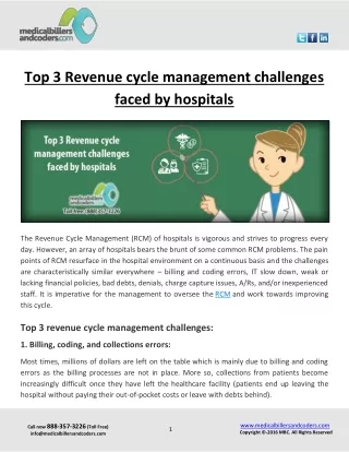 top 3 revenue cycle management challenges faced
