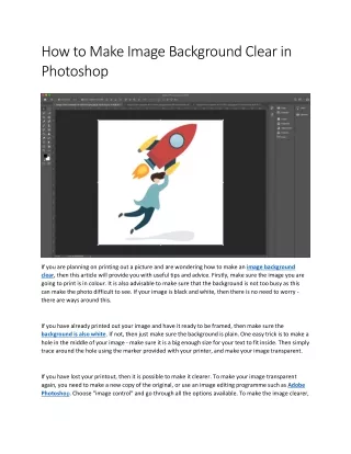 how to make image background clear in photoshop
