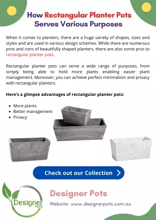 How Rectangular Planter Pots Serves Various Purposes