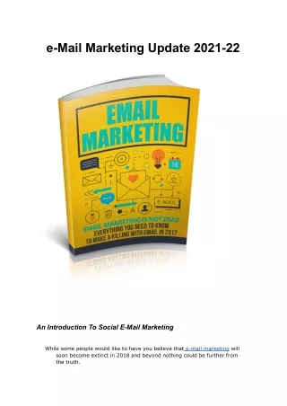 e mail marketing update 2021 22