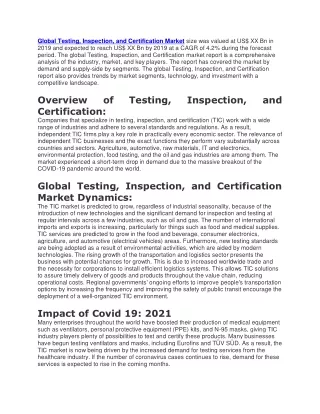 global testing inspection and certification