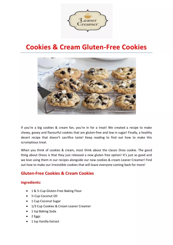 cookies cream gluten free cookies