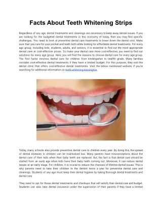 facts about teeth whitening strips