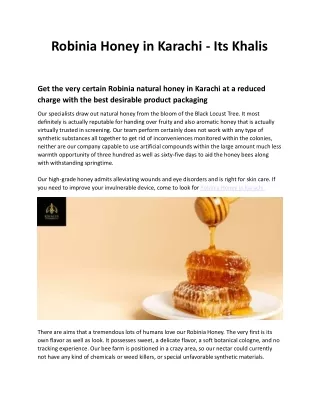 robinia honey in karachi its khalis