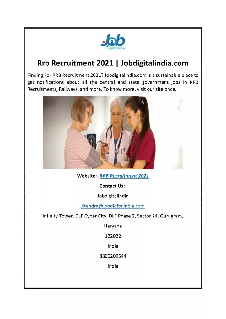 rrb recruitment 2021 jobdigitalindia com