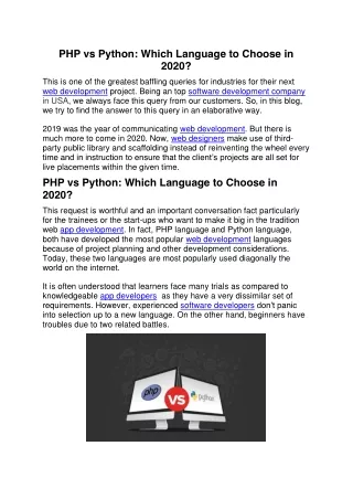 php vs python which language to choose in 2020