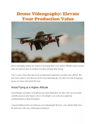 drone videography elevate your production value