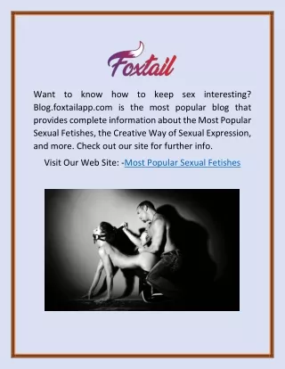 Most Popular Sexual Fetishes | Blog.foxtailapp.com
