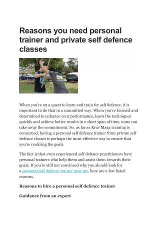 reasons you need personal trainer and private