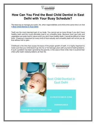 how can you find the best child dentist in east