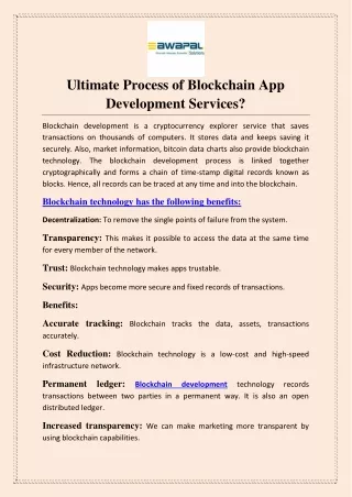 ultimate process of blockchain app development