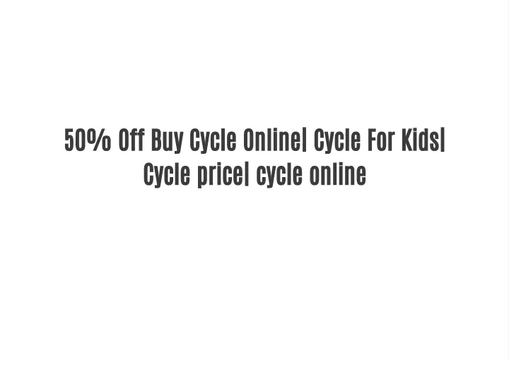 buy a cycle online