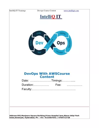 DevOps With AWS Course Content