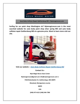 Auto Body Collision Repair Gaithersburg MD | Nylamagicrecon.com