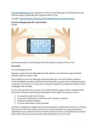 curso de videojuegos para ios ap ntate a nuestro