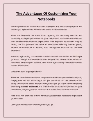 the advantages of customizing your notebooks