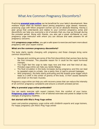 What Are Common Pregnancy Discomforts.docx