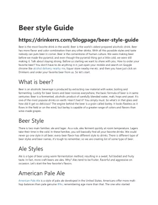 Beer style Guide
