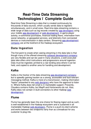 real time data streaming technologies complete