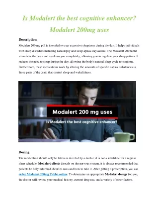 Is Modalert the best cognitive enhancer. Modalert 200 mg uses