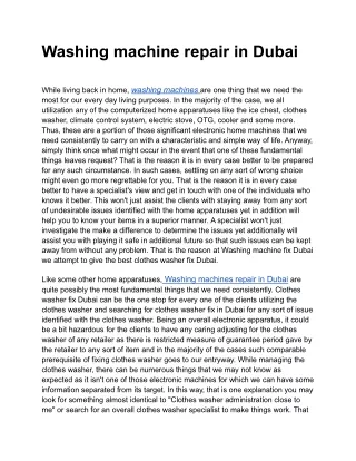 LG Washing Machine Repair Dubai