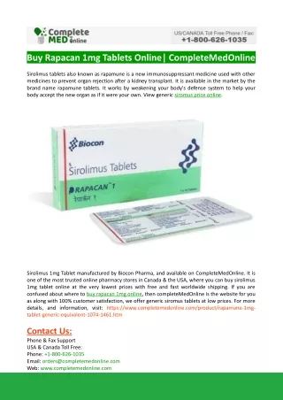 Buy Rapacan 1mg Tablets Online-CompleteMedOnline
