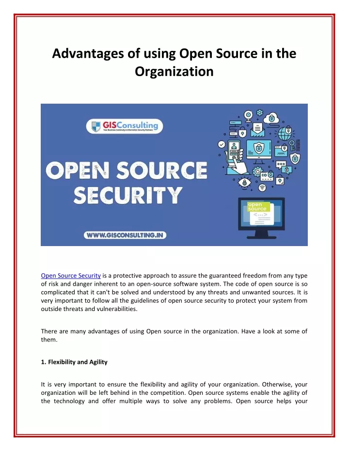 advantages of using open source