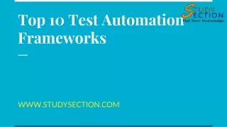 top 10 test automation frameworks