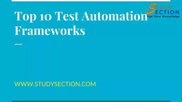 top 10 test automation frameworks