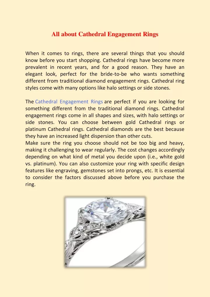 all about cathedral engagement rings