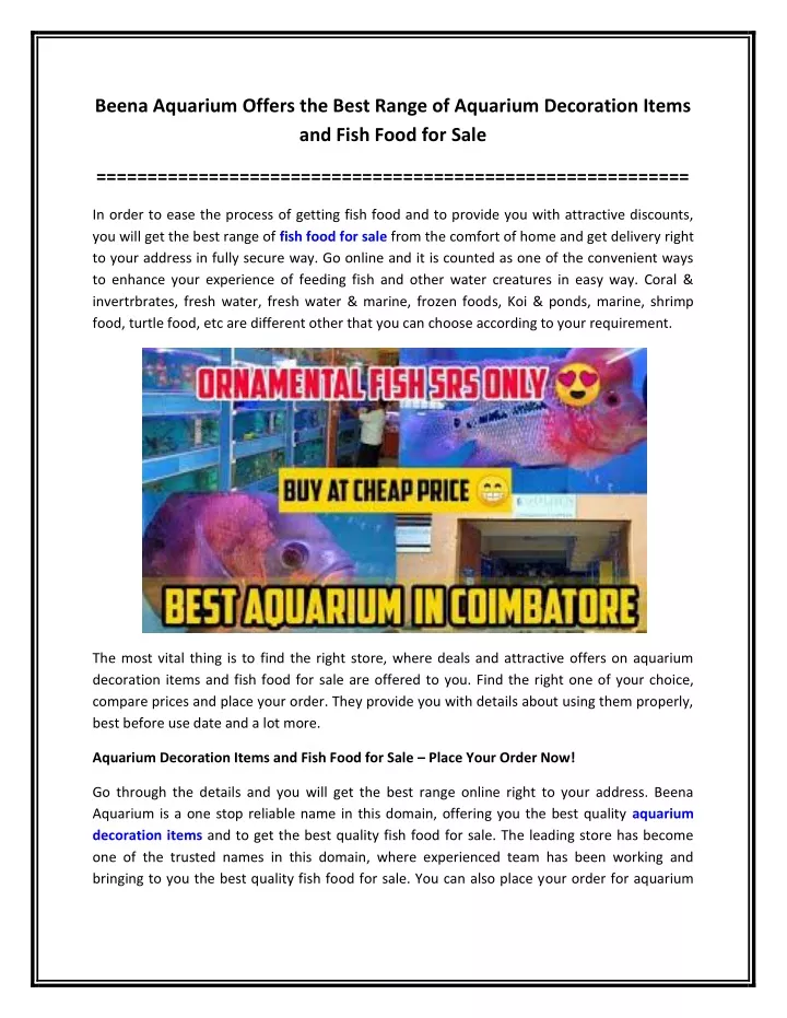 beena aquarium offers the best range of aquarium