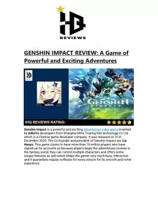 genshin impact review a game of powerful