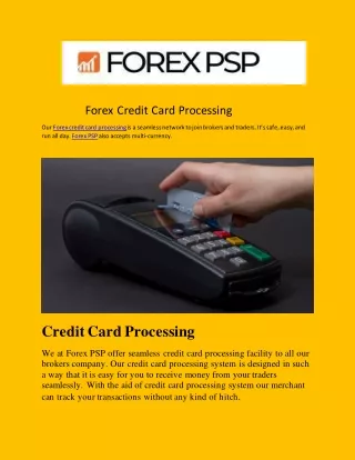 Forex Credit Card Processing