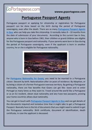 Portuguese Passport Agents