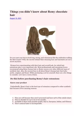 Things you didn’t know about Remy chocolate hair