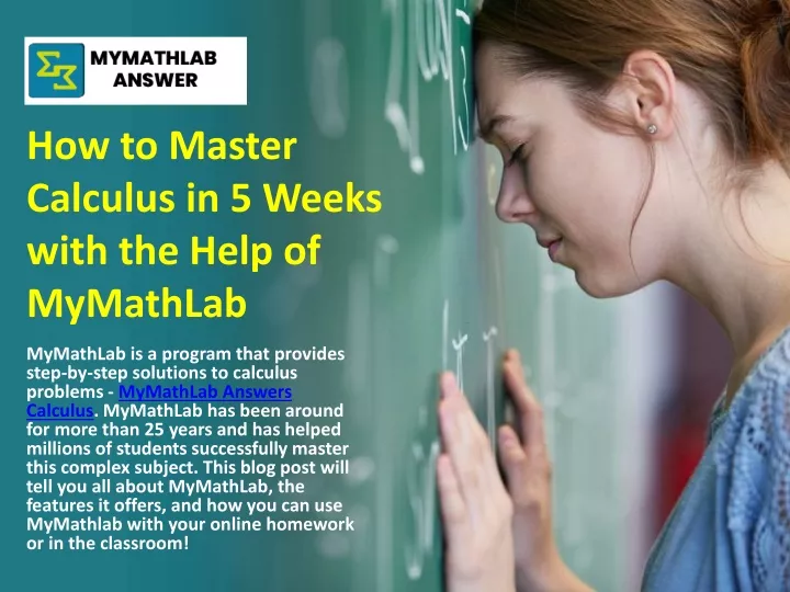 how to master calculus in 5 weeks with the help of mymathlab