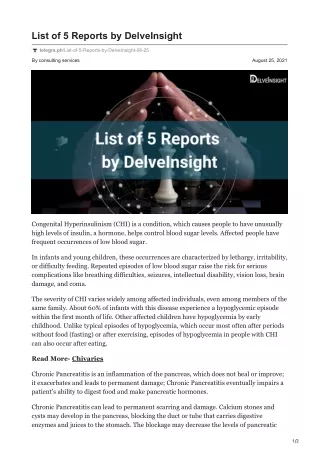 list of 5 reports by delveinsight