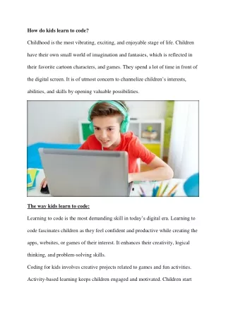 How do kids learn to code?