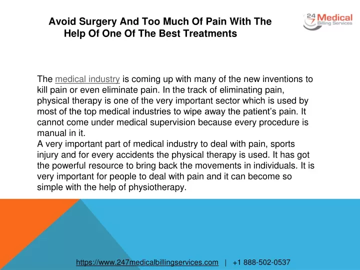 avoid surgery and too much of pain with the help of one of the best treatments