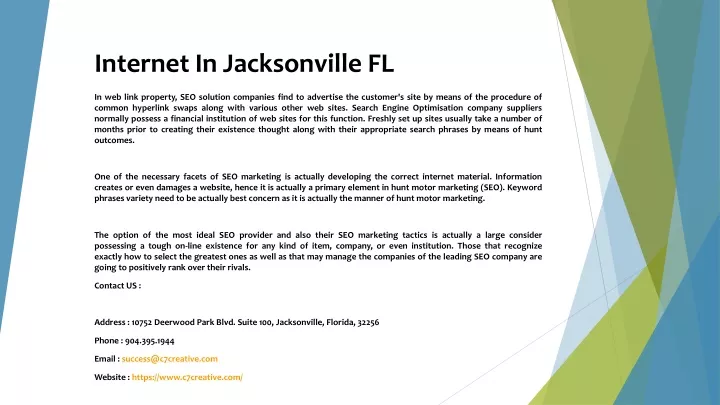 internet in jacksonville fl