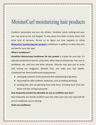 MoisturCurl moisturizing hair products