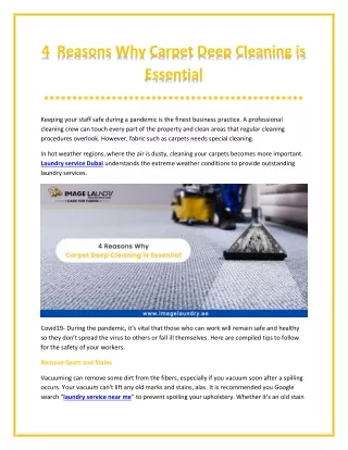 4 reasons why carpet deep cleaning is essential