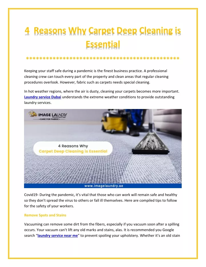 4 reasons why carpet deep cleaning is essential