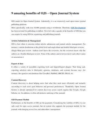 9 amazing benefits of ojs open journal system