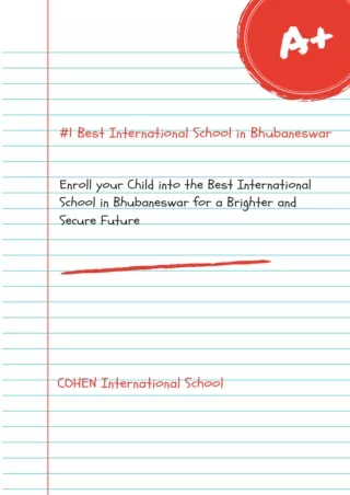 Enroll your Child into the Best International School in Bhubaneswar for a Brighter and Secure Future