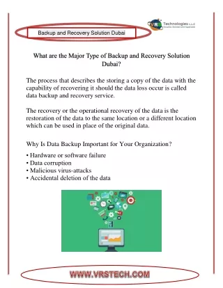 What are the Major Type of Backup and Recovery Solution Dubai?