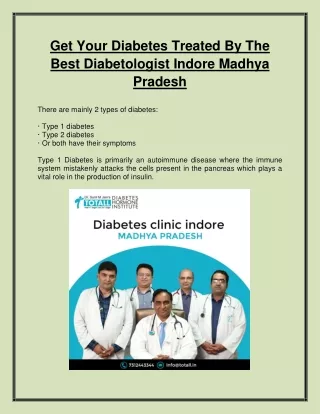 Best Diabetologist indore madhya Pradesh