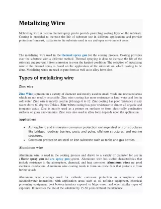 metalizing wire
